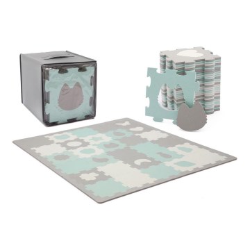 KINDERKRAFT - Foam puzzle LUNO 30pcs grey/mint