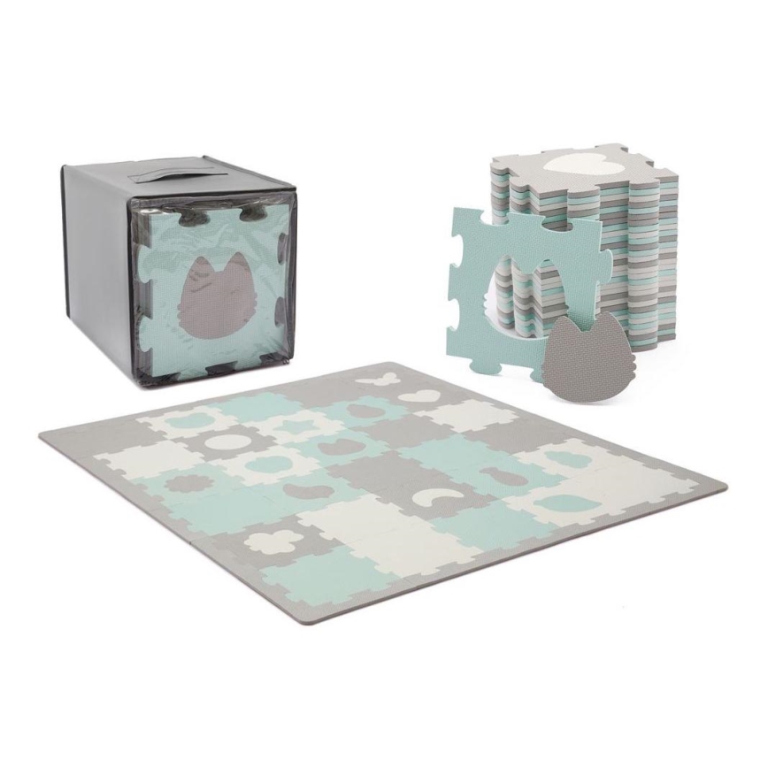 KINDERKRAFT - Foam puzzle LUNO 30pcs grey/mint