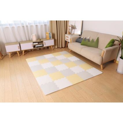 KINDERKRAFT - Foam puzzle LUNO 30pcs grey/yellow