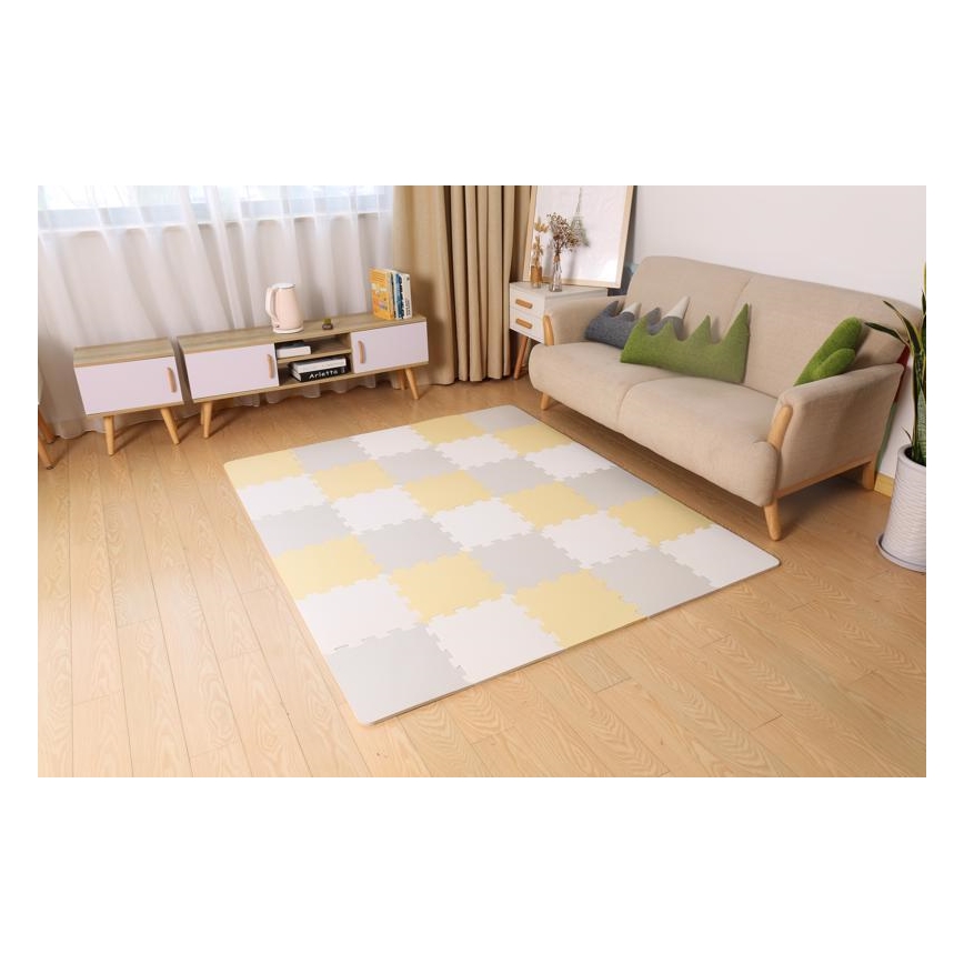 KINDERKRAFT - Foam puzzle LUNO 30pcs grey/yellow