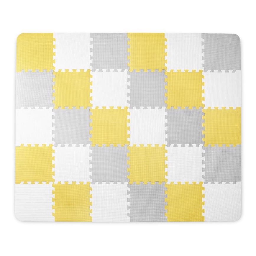 KINDERKRAFT - Foam puzzle LUNO 30pcs grey/yellow