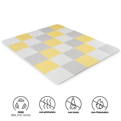 KINDERKRAFT - Foam puzzle LUNO 30pcs grey/yellow