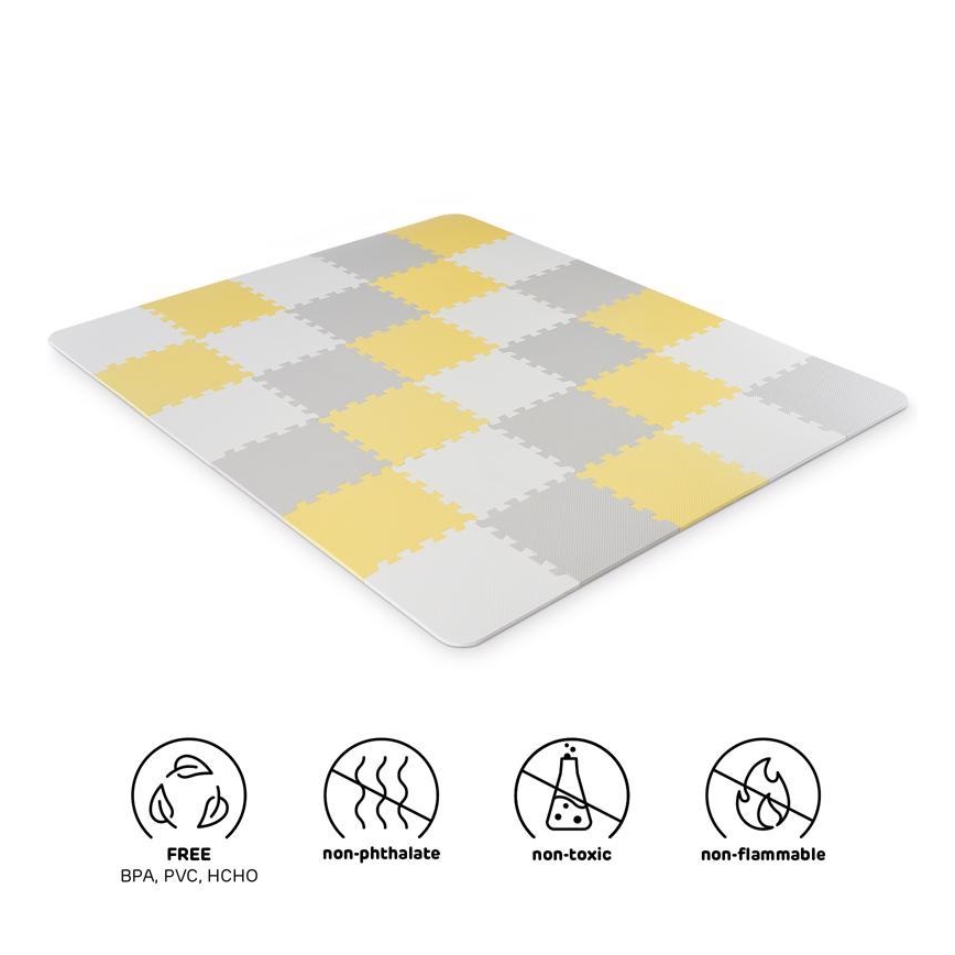 KINDERKRAFT - Foam puzzle LUNO 30pcs grey/yellow
