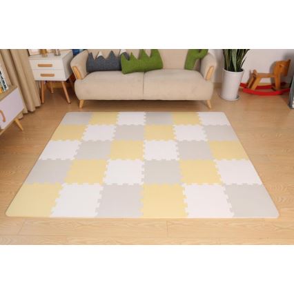 KINDERKRAFT - Foam puzzle LUNO 30pcs grey/yellow