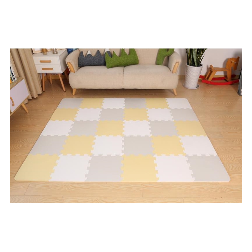 KINDERKRAFT - Foam puzzle LUNO 30pcs grey/yellow