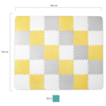 KINDERKRAFT - Foam puzzle LUNO 30pcs grey/yellow