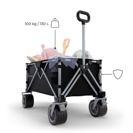 KINDERKRAFT - Folding Transport Wagon WAGON ROLLSTER, Black