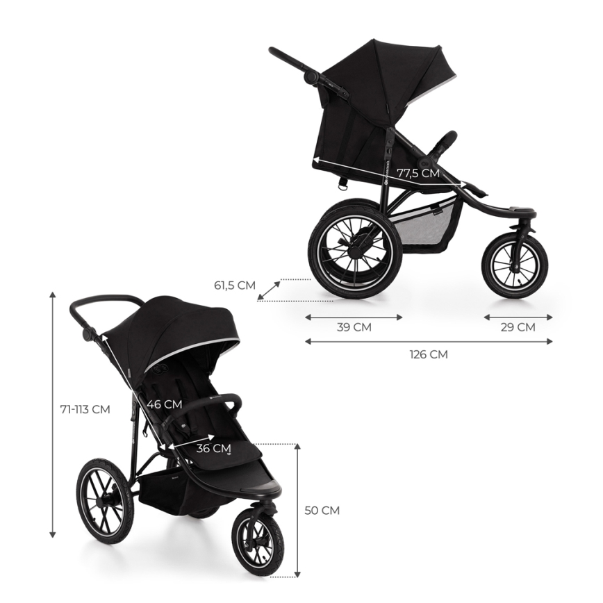 KINDERKRAFT - HELSI2 Sports Stroller, Black