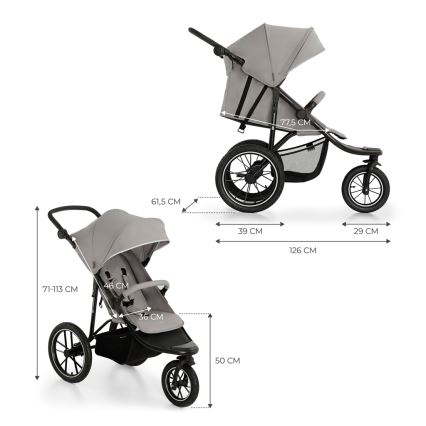 KINDERKRAFT - HELSI2 Sports Stroller, Grey
