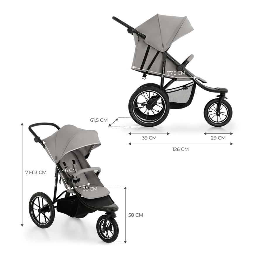 KINDERKRAFT - HELSI2 Sports Stroller, Grey