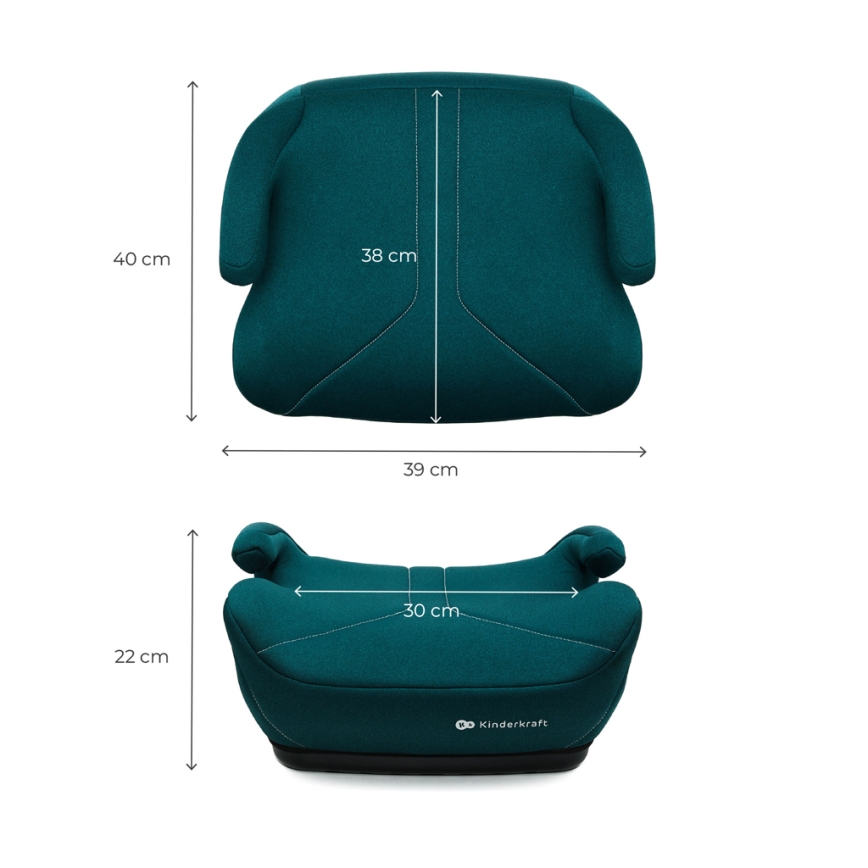 KINDERKRAFT - I-BOOST 2 Car Booster Seat 125–150 cm, Turquoise
