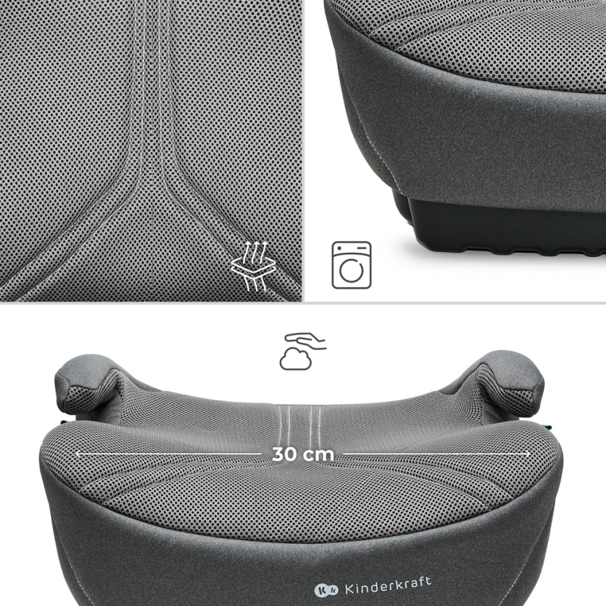 KINDERKRAFT - I-BOOST 2 PRO i-Size Car Booster Seat 125–150 cm, Grey