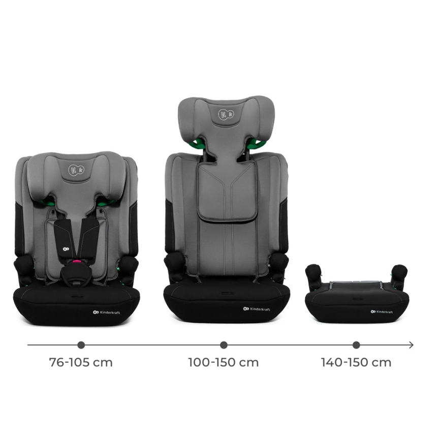 KINDERKRAFT - I-COMFY i-Size Car Seat 76-150 cm grey