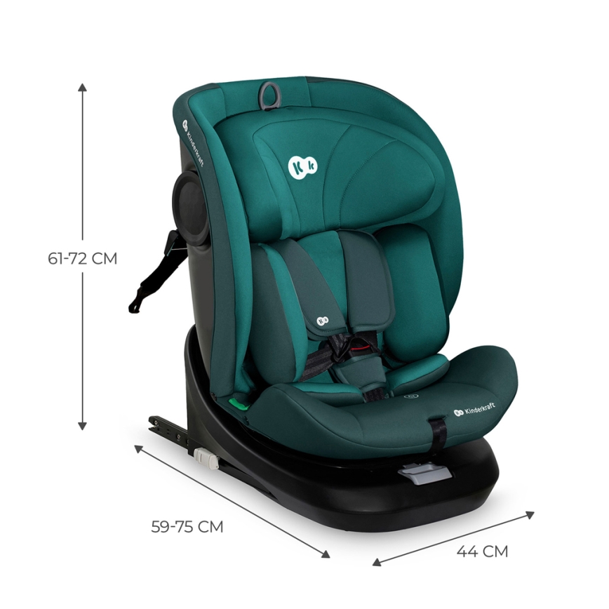KINDERKRAFT - I-GROW i-Size Car Seat with Rotating Base 40-150 cm, Turquoise