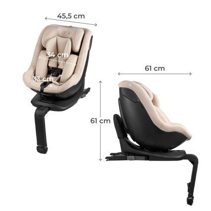 KINDERKRAFT - I-GUARD i-Size 40-105 cm Car Seat with Swivel Base, Beige