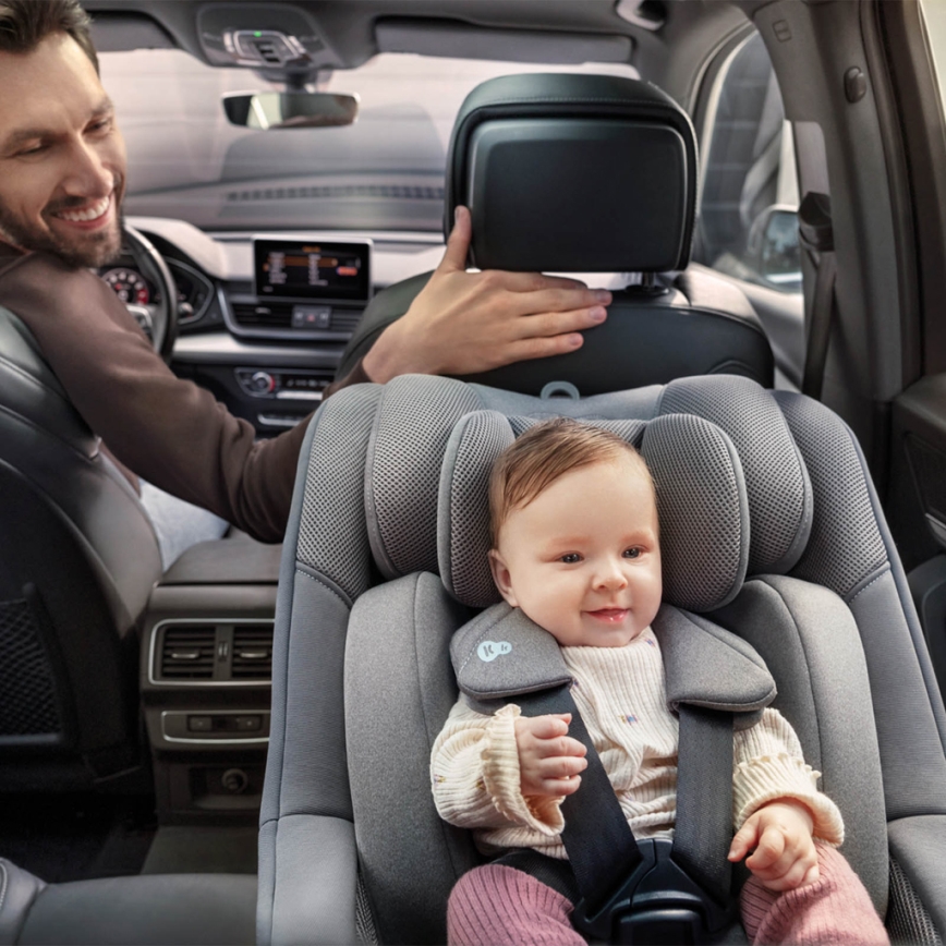 KINDERKRAFT I-GUARD i-Size Car Seat with Rotating Base, 40-105 cm, Gray