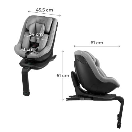 KINDERKRAFT I-GUARD i-Size Car Seat with Rotating Base, 40-105 cm, Gray