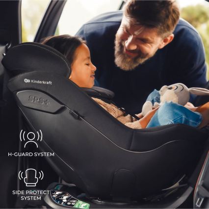 KINDERKRAFT - I-GUARD PRO i-Size 61-105 cm Car Seat with Rotating Base, Black