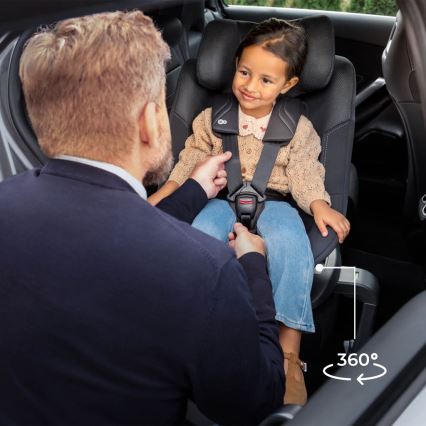 KINDERKRAFT - I-GUARD PRO i-Size 61-105 cm Car Seat with Rotating Base, Black