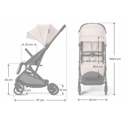 KINDERKRAFT - INDY 3 Sports Stroller, Misty Beige