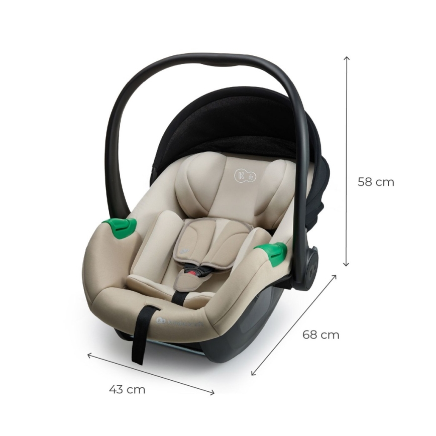KINDERKRAFT - MINK PRO 2 Car Seat 40-87 cm (0-13 kg) beige