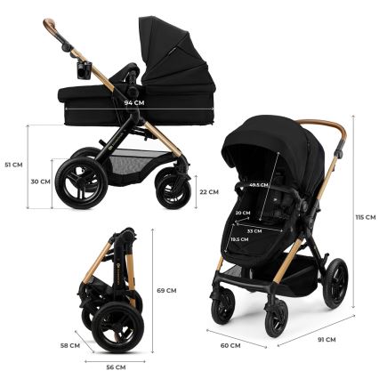 KINDERKRAFT - MOOV 2 XL Air Black 3-in-1 Travel System