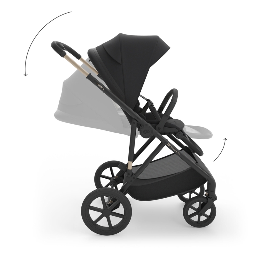 KINDERKRAFT - PRIME 3 3-in-1 Combination Stroller, Venezian Black