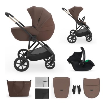 KINDERKRAFT - PRIME 3 Velvet Mocca 3-in-1 Combination Stroller