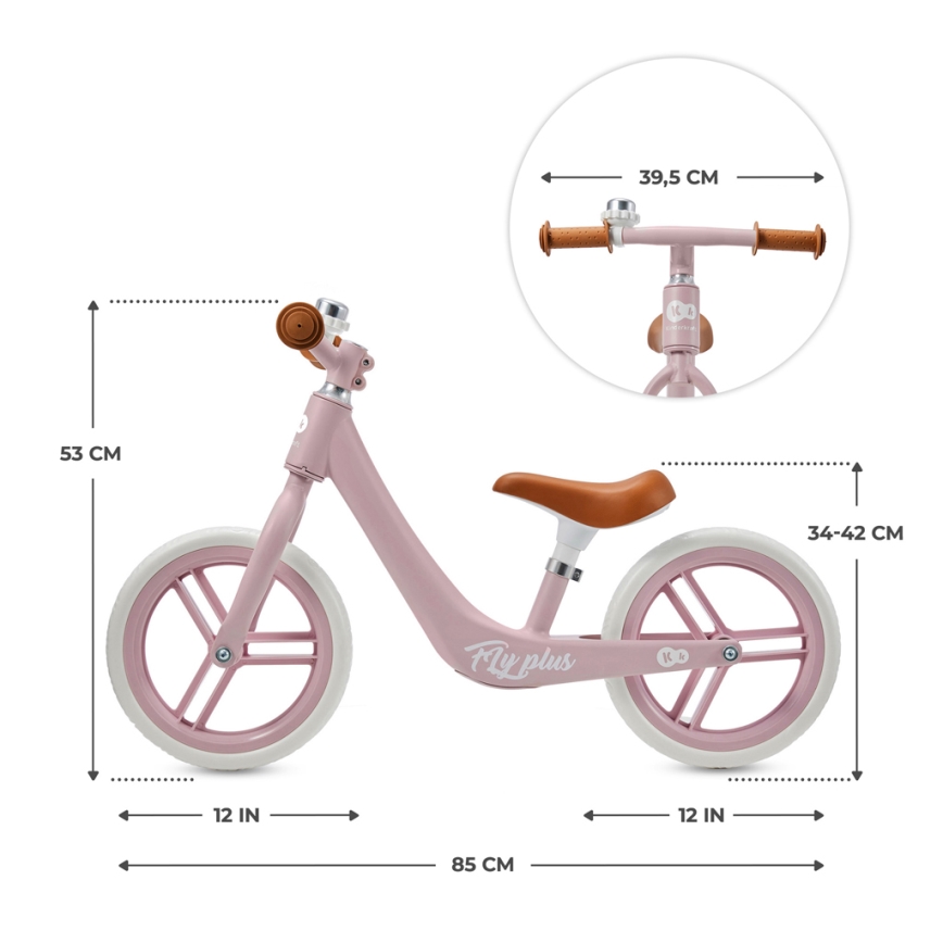 KINDERKRAFT - Push bike FLY PLUS Powder pink
