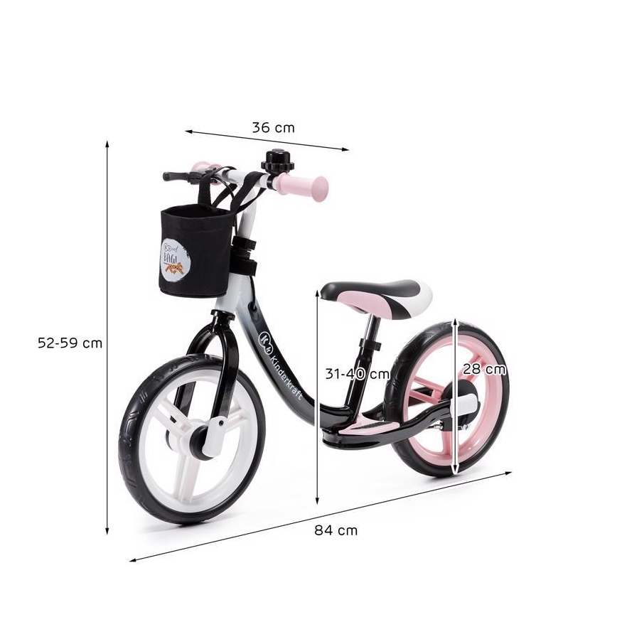 KINDERKRAFT - Push bike SPACE black/pink