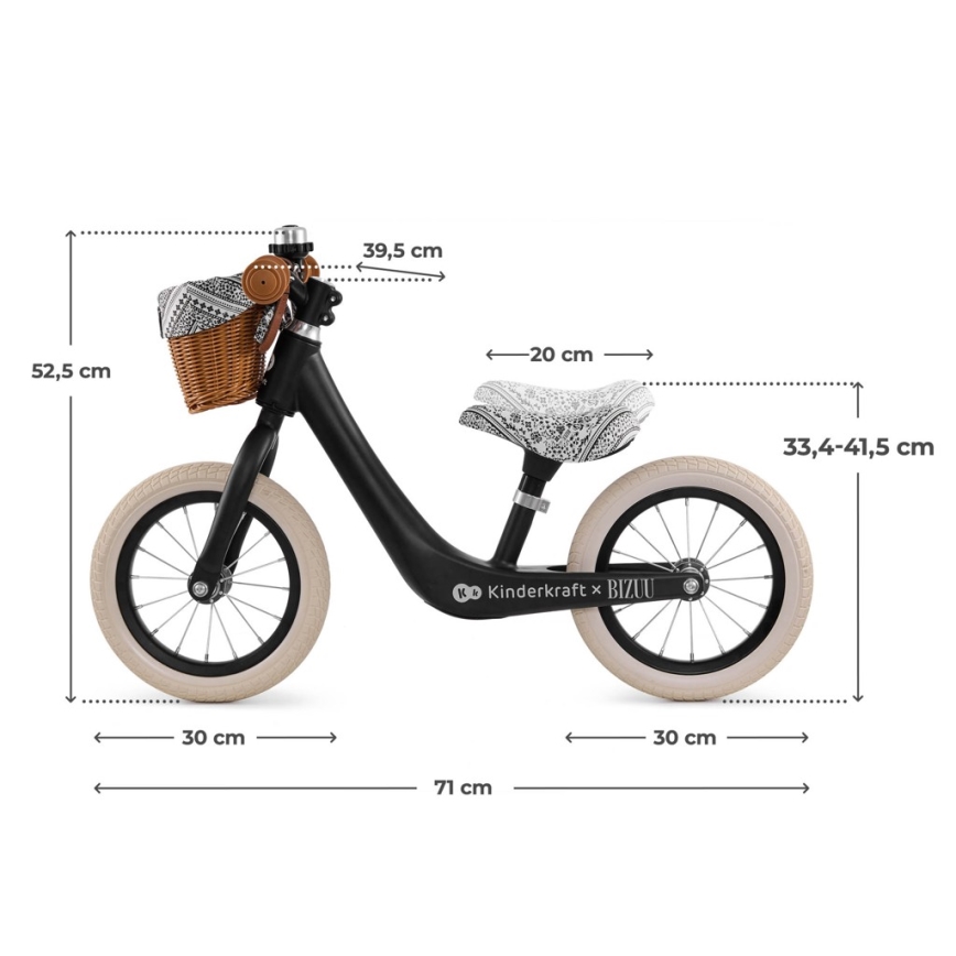 KINDERKRAFT - RAPID 2 Balance Bike Lunar Black Bizuu