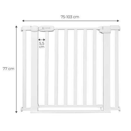 KINDERKRAFT - Safety barrier LOCK&GO 75-103 cm white