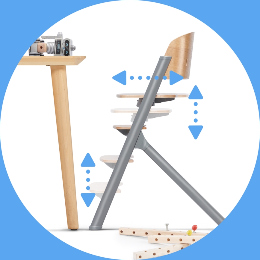 KINDERKRAFT SELECT - 3-in-1 children's high chair LIVY Premium oak