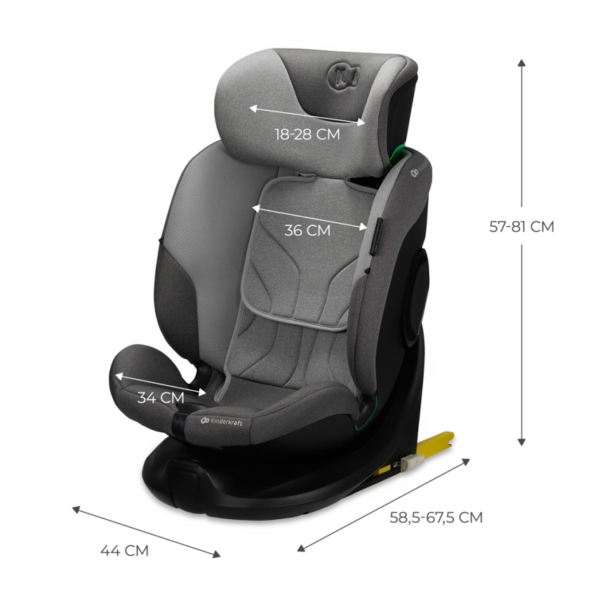 KINDERKRAFT SELECT - Car seat I-FIX (40-150 cm) Cool grey
