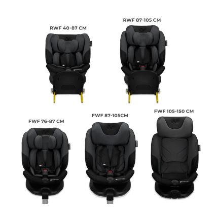 KINDERKRAFT SELECT - Car seat with rotating I-FIX base (40-150 cm) Graphite Black