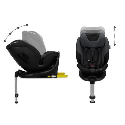 KINDERKRAFT SELECT - Car seat with rotating I-FIX base (40-150 cm) Graphite Black