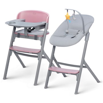 KINDERKRAFT SELECT - Children's dining chair 3in1 LIVY Premium Aster pink + lounger CALMEE