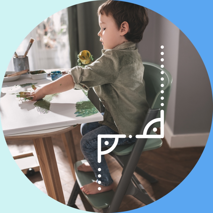 KINDERKRAFT SELECT - Children's dining chair 3in1 LIVY Premium oak + lounger CALMEE