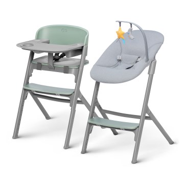 KINDERKRAFT SELECT - Children's dining chair 3in1 LIVY Premium Olive green + lounger CALMEE