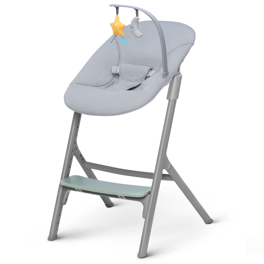 KINDERKRAFT SELECT - Children's dining chair 3in1 LIVY Premium Olive green + lounger CALMEE