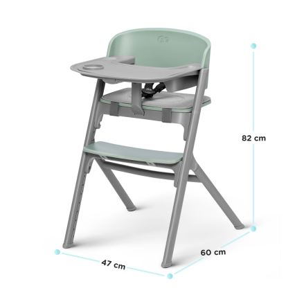 KINDERKRAFT SELECT - Children's dining chair 3in1 LIVY Premium Olive green + lounger CALMEE