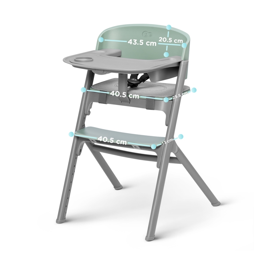 KINDERKRAFT SELECT - Children's dining chair 3in1 LIVY Premium Olive green + lounger CALMEE