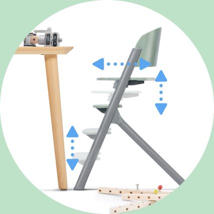 KINDERKRAFT SELECT - Children's high chair 3-in-1 LIVY Premium Olive green
