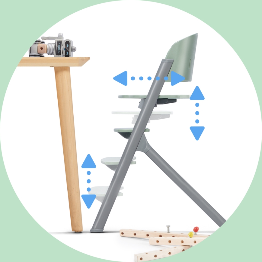 KINDERKRAFT SELECT - Children's high chair 3-in-1 LIVY Premium Olive green