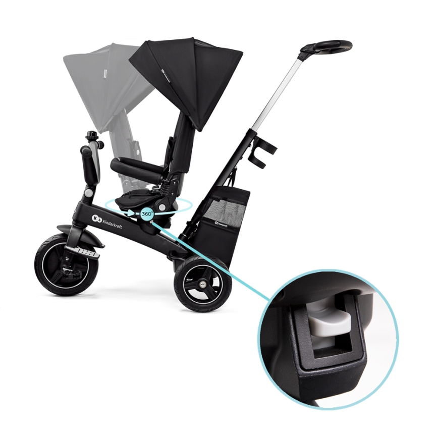 KINDERKRAFT SELECT - Children's tricycle 5in1 EASYTWIST Premium black