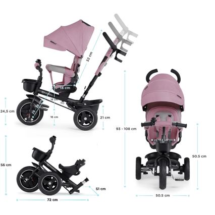 KINDERKRAFT - Children's tricycle 5in1 SPINSTEP pink