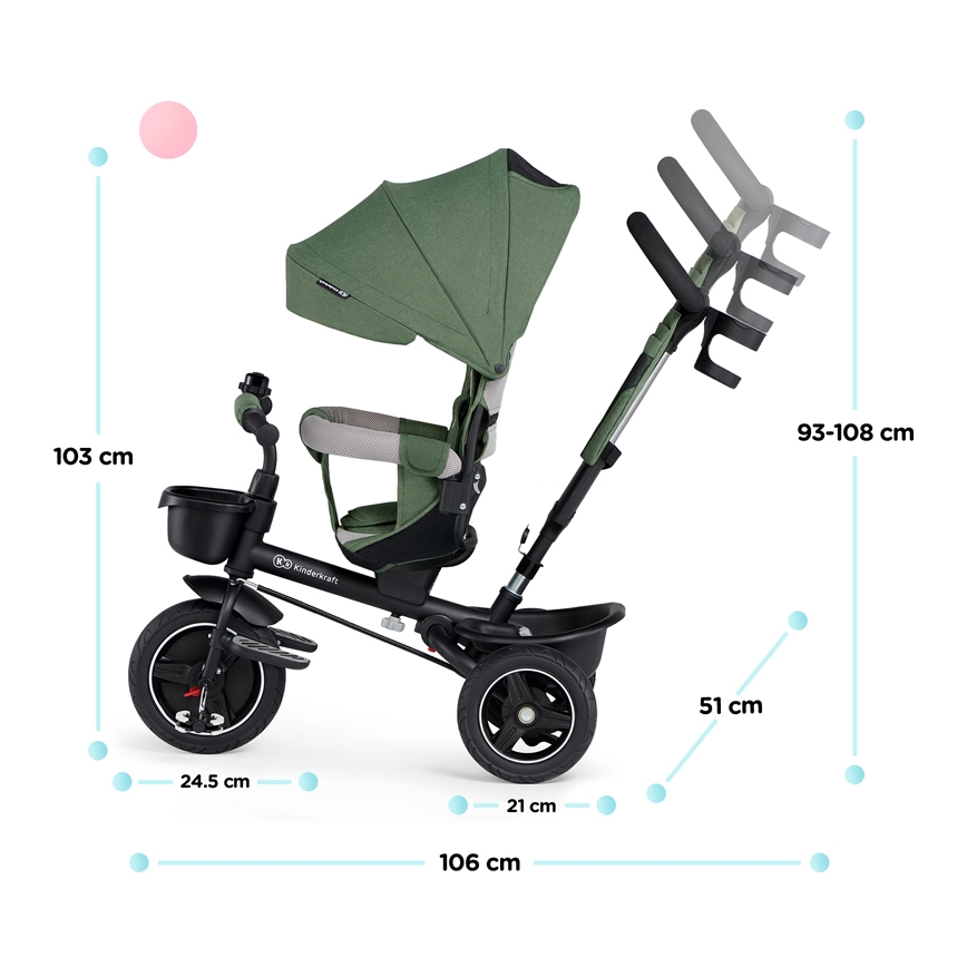 KINDERKRAFT SELECT - Children's tricycle SPINSTEP Premium green