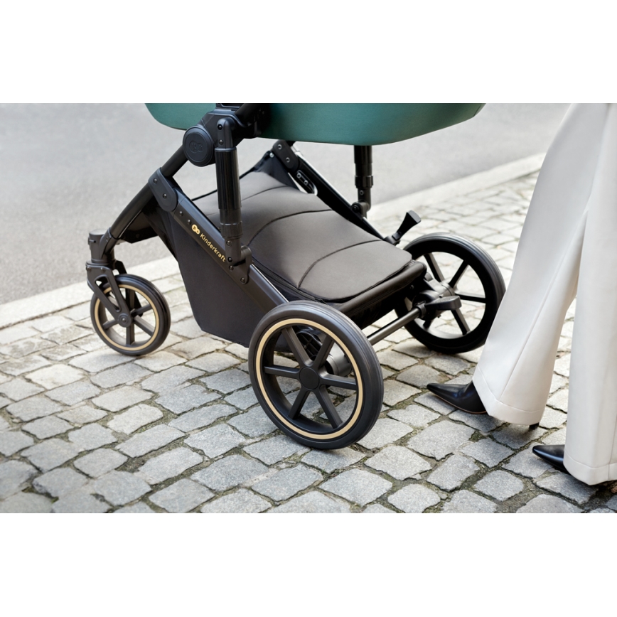KINDERKRAFT SELECT - Combination stroller 3in1 PRIME 2 Premium Dark green + car seat