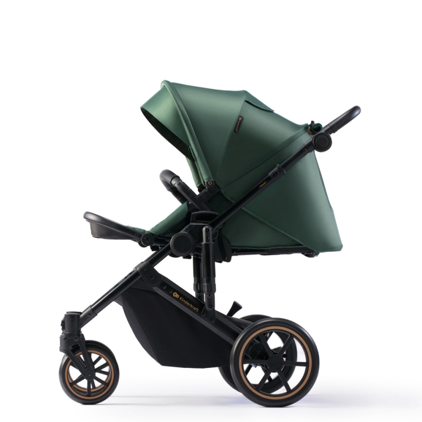 KINDERKRAFT SELECT - Combination stroller 3in1 PRIME 2 Premium Dark green + car seat