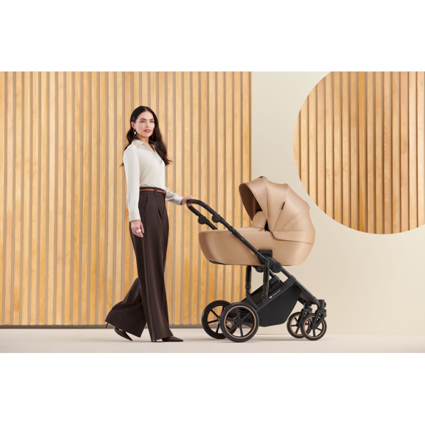 KINDERKRAFT SELECT - Combination stroller 3in1 PRIME 2 Premium Sandrose beige + car seat